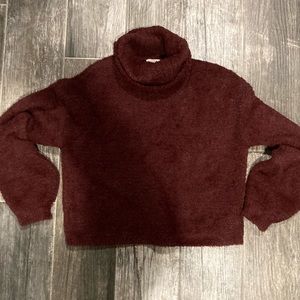 NWOT super soft maroon turtleneck sweater XS